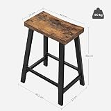 VASAGLE Bar Stools Set of 2 Saddled Seat 60 cm Rustic Brown Black LBC074B01 view 6