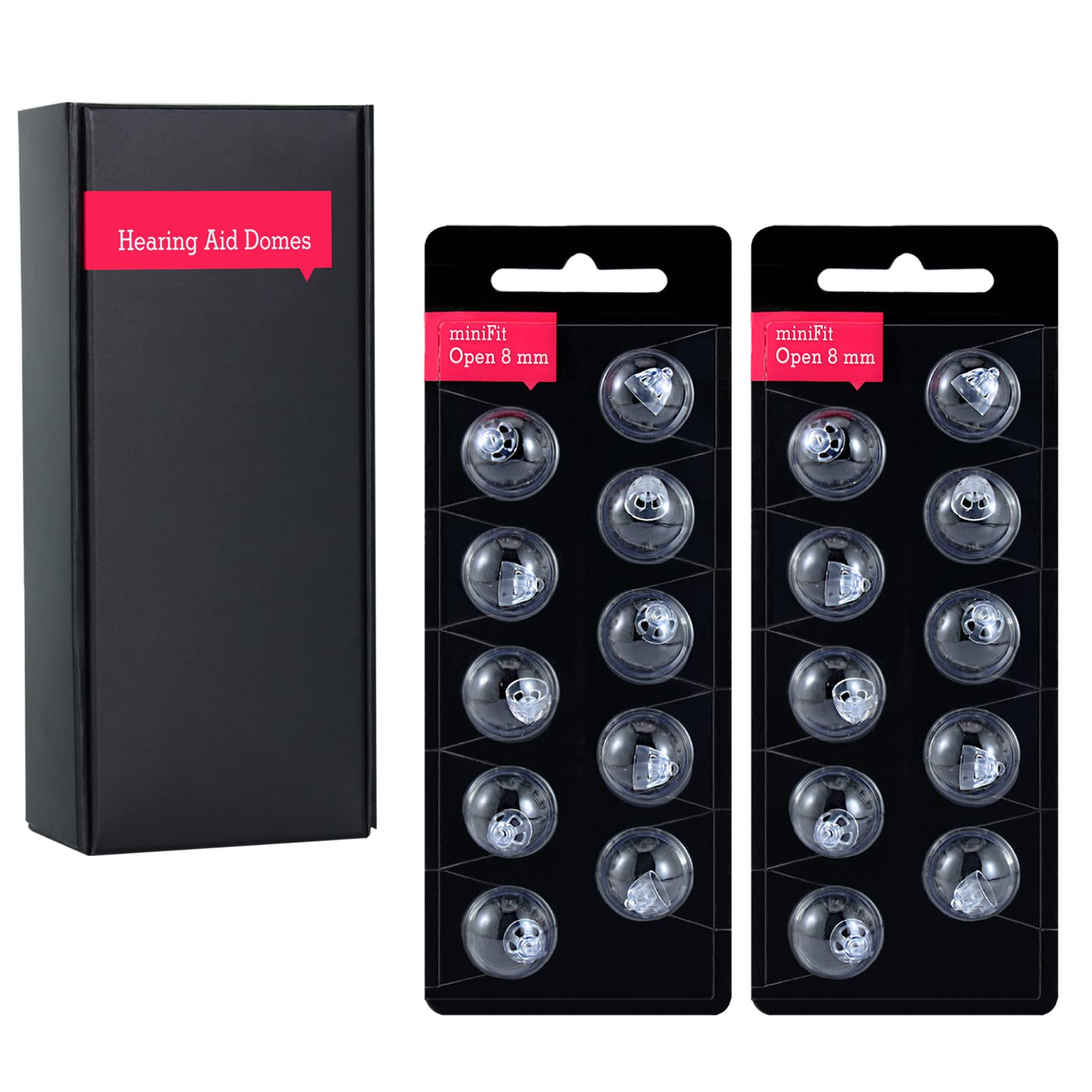 Hearing Aid Domes for Oticon Replacements,Oticon Minifit Open Vent Bass Domes (8 mm/2 Pack）,Universal Domes for Oticon Hearing Aid Supplies (8MM Open Vent) …