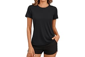TACVASEN Women's Short Sleeve Workout Shirts UPF 50+ Sun Protection Quick Dry Athletic Tops for Running Gym Tee