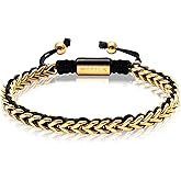 WP WEPICK Gold-Plated Bracelets for Men 18K Gold Plated Franco Link Chain Stainless Steel Bracelet Adjustable Bracelet Mens Jewelry Birthday Gift