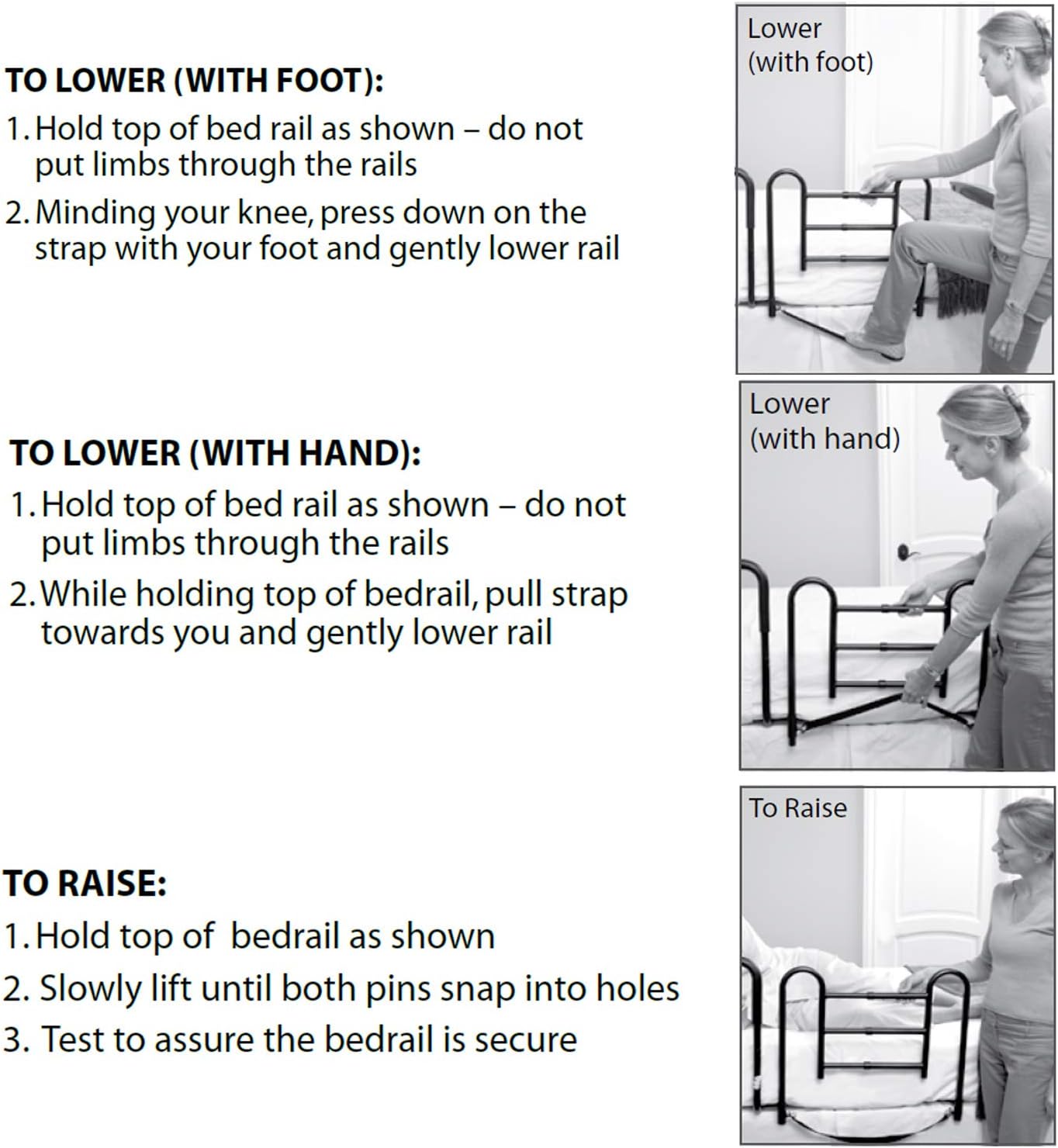 Carex Health Brands Easy-Up Bed Rails for Elderly - Adult Bed Hand Rails - Bed Safety Rails for Seniors, Black (FGP56900): Health & Personal Care