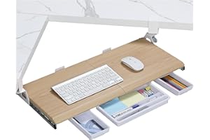 ETHU Keyboard Tray Under Desk Sliding,26.77" W x 11.81" Corner Keyboard Tray for l Shaped Desk, Home Office Keyboard Drawers 