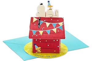 Hallmark Paper Wonder Peanuts Pop Up Birthday Card (Snoopy Dog House)