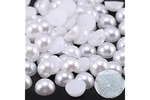 MKLKSDH 5000PCS 5mm Nail Art Flatback Half Round Pearls White Flatback Pearls for Face Body Make Up Crafts Small Half Pearls Rhinestones for Home DIY Nails Shoes Salon Use
