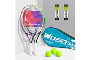 WOED BATENS 19" 23" 25" Kids Tennis Racket Junior/Youth Tennis Racquet with Tennis Ball Carry Bag Overgrips Vibrations Dampers…