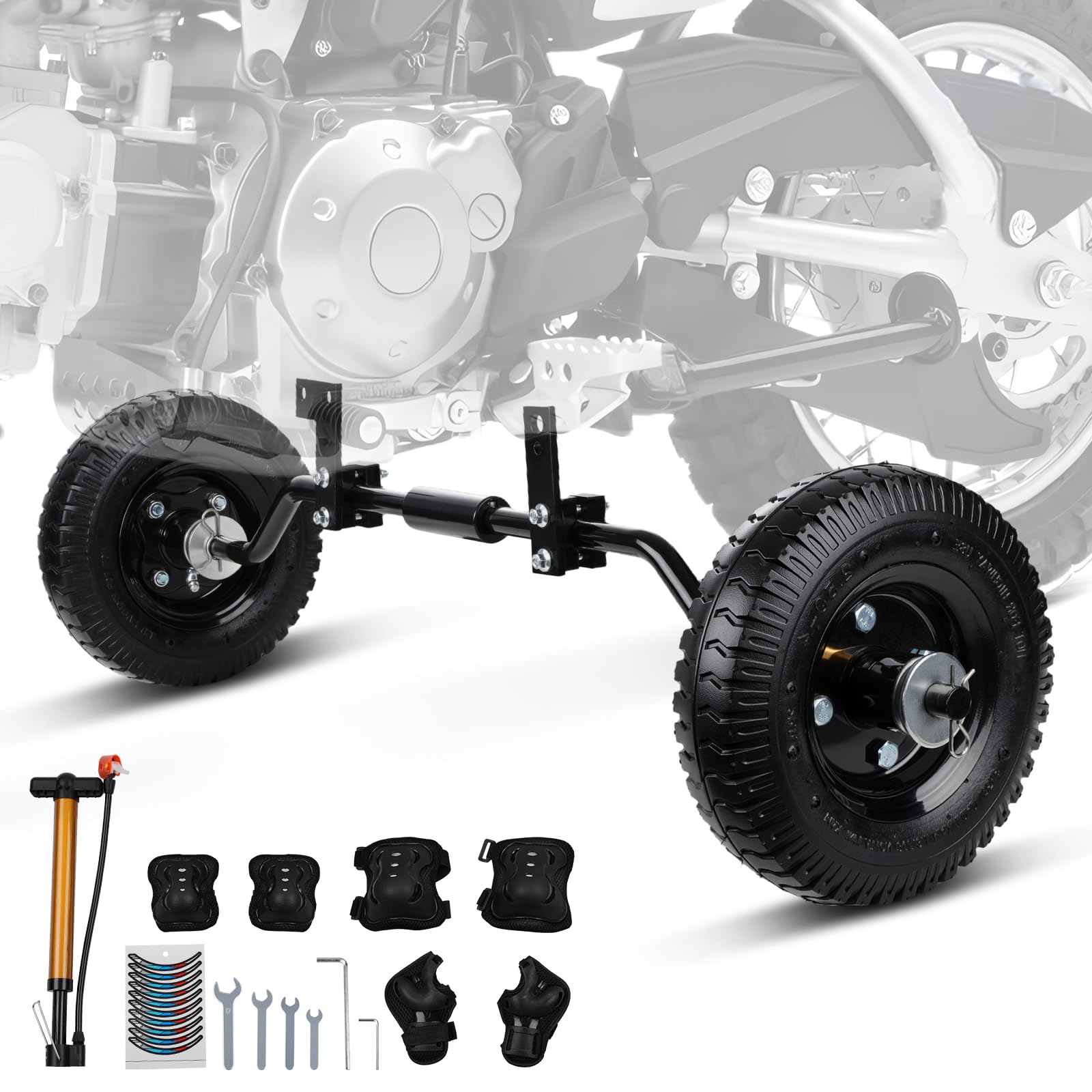 Photo 1 of USTPO Dirt Pit Bike Training Wheels Adjustable Universal for CRF50 TTR 50 110 90 PW50 MX350 MX125 MX400 MX500 XR50 CRF125F SYX 50cc-125cc SX 50 Mini Bike Motorcycle