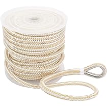 Five Oceans Cuerda De Anclaje Para Barco De 5/8 Pulgadas X 150 Pies - Nylon Blanco Marino De 3 Hebras - Ideal Para Amarrar Anclaje Molinetes De Remolque - FO4488-M150