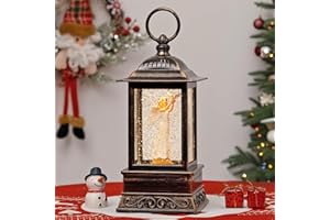 Christmas Snow Globe Angel Lantern, Glitter Lighted Decorations for Home with Music, Light Up Snowglobe Christmas Décor