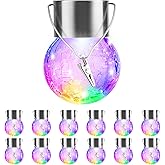 12 Pack Hanging Solar Lights Outdoor Decorative, Waterproof Solar Globe Lantern with Handle and Clip, Solar Powered Cracked Glass Ball Lights for Garden Yard Patio, Fence Tree Umbrella, Holiday Decor
