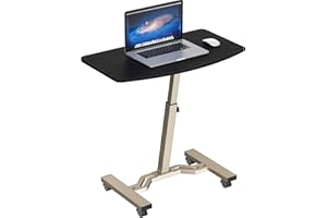 SHW Mobile Height Adjustable Laptop Rolling Cart with Height Adjustment from 28" to 33" (71 cm to 84 cm), Espresso