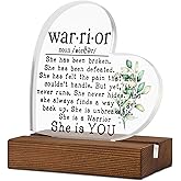 TRCENDE Inspirational Gift for Cancer, warriors gifts for women men boys, Mental Health Warrior,Breast Cancer Survivor Gift for Mom, Encouragement Gift,Desk Decorative Sign for Home Office XAk203