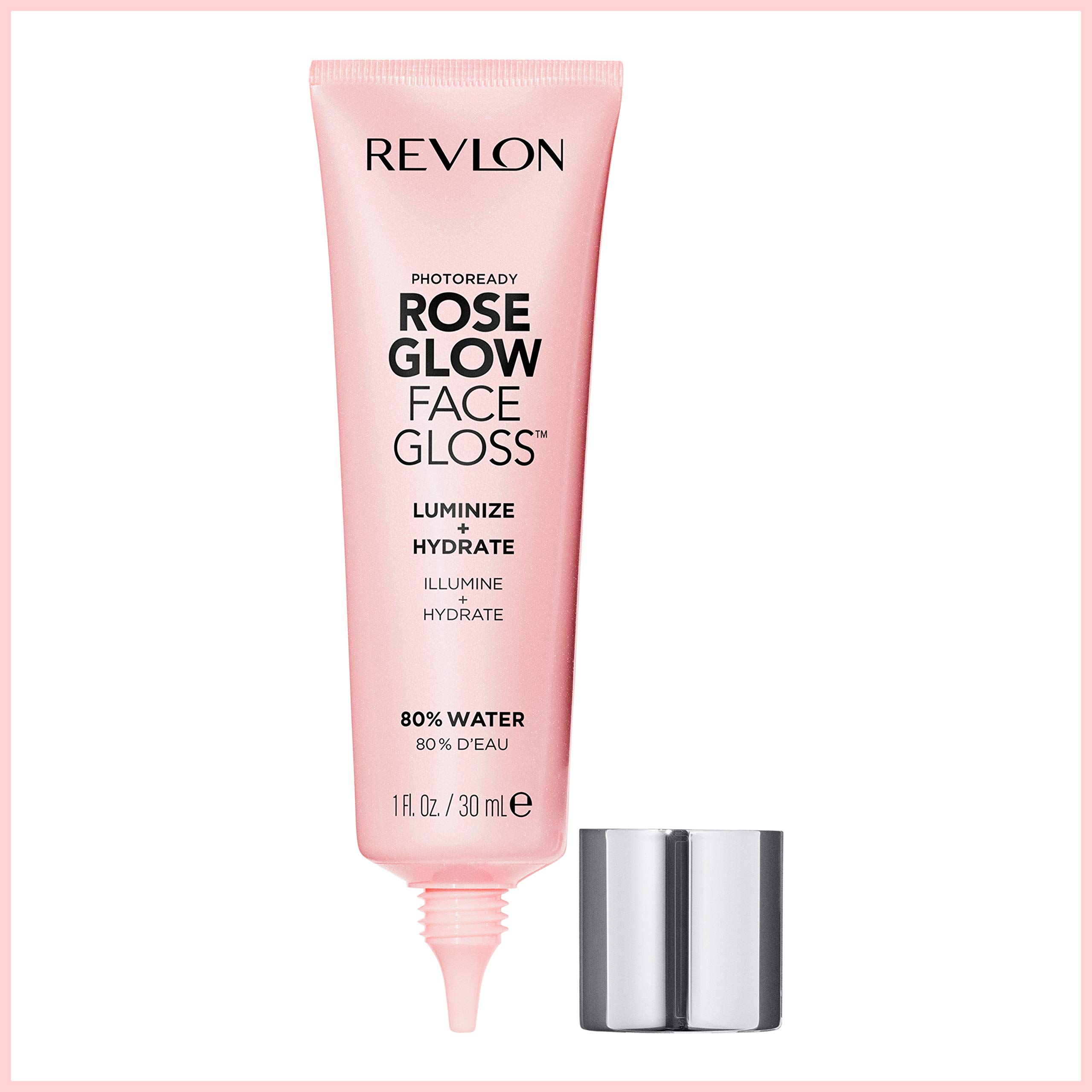 Revlon PhotoReady Face Gloss Rose Glow Primer, Makeup for All Skin Types, Hydrates, Illuminates & Moisturizes, Infused with Glycerin & Olive Oil Extract, 80% Water, 1 Fl Oz