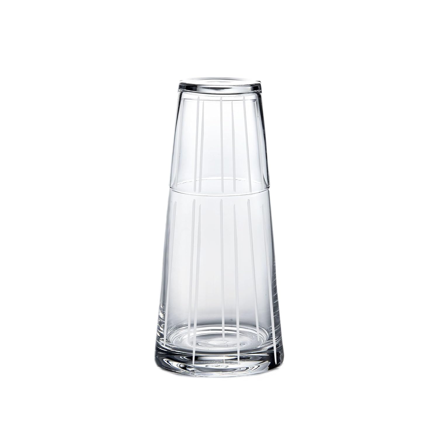 Trinkware Linear Bedside Night Carafe With Tumbler Glass 2 Piece