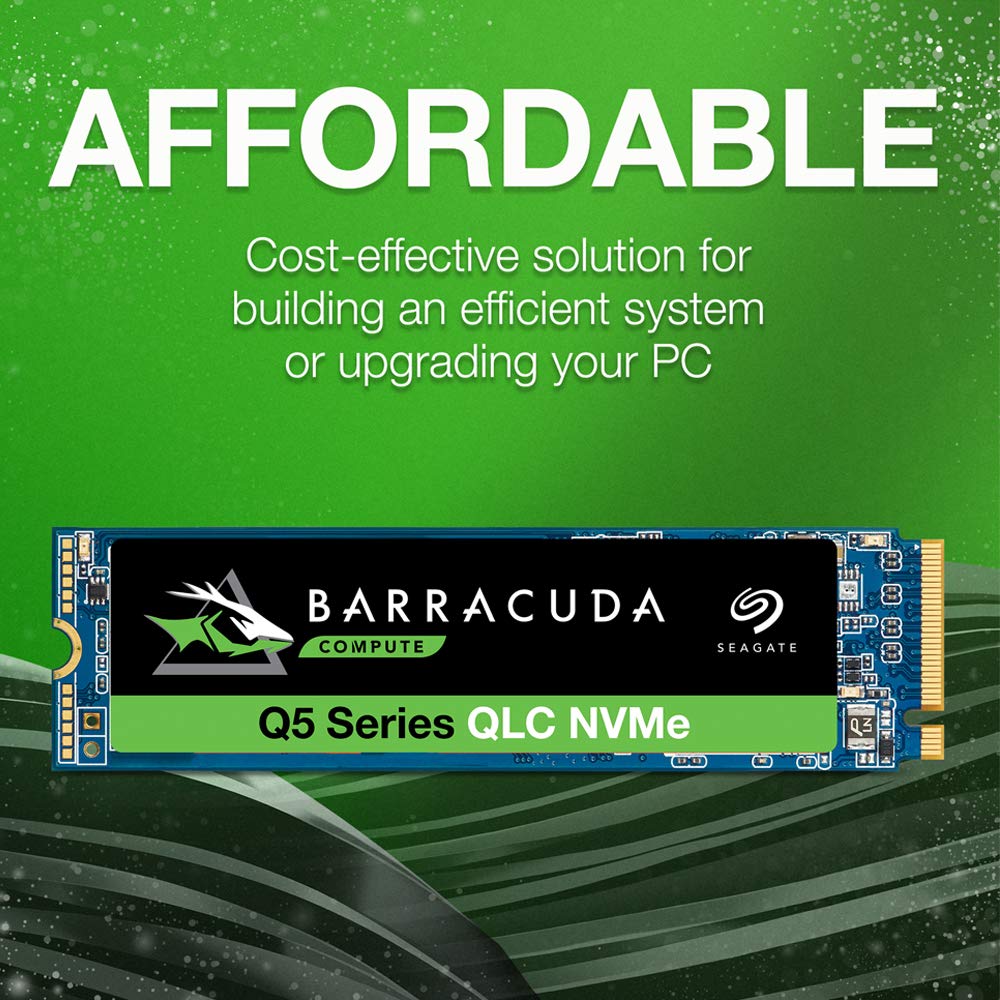 Seagate Barracuda Q5 500GB Internal SSD - M.2 NVMe PCIe Gen3 ×4, 3D QLC for Desktop or Laptop, 1-Year Rescue Services (ZP500CV3A001)