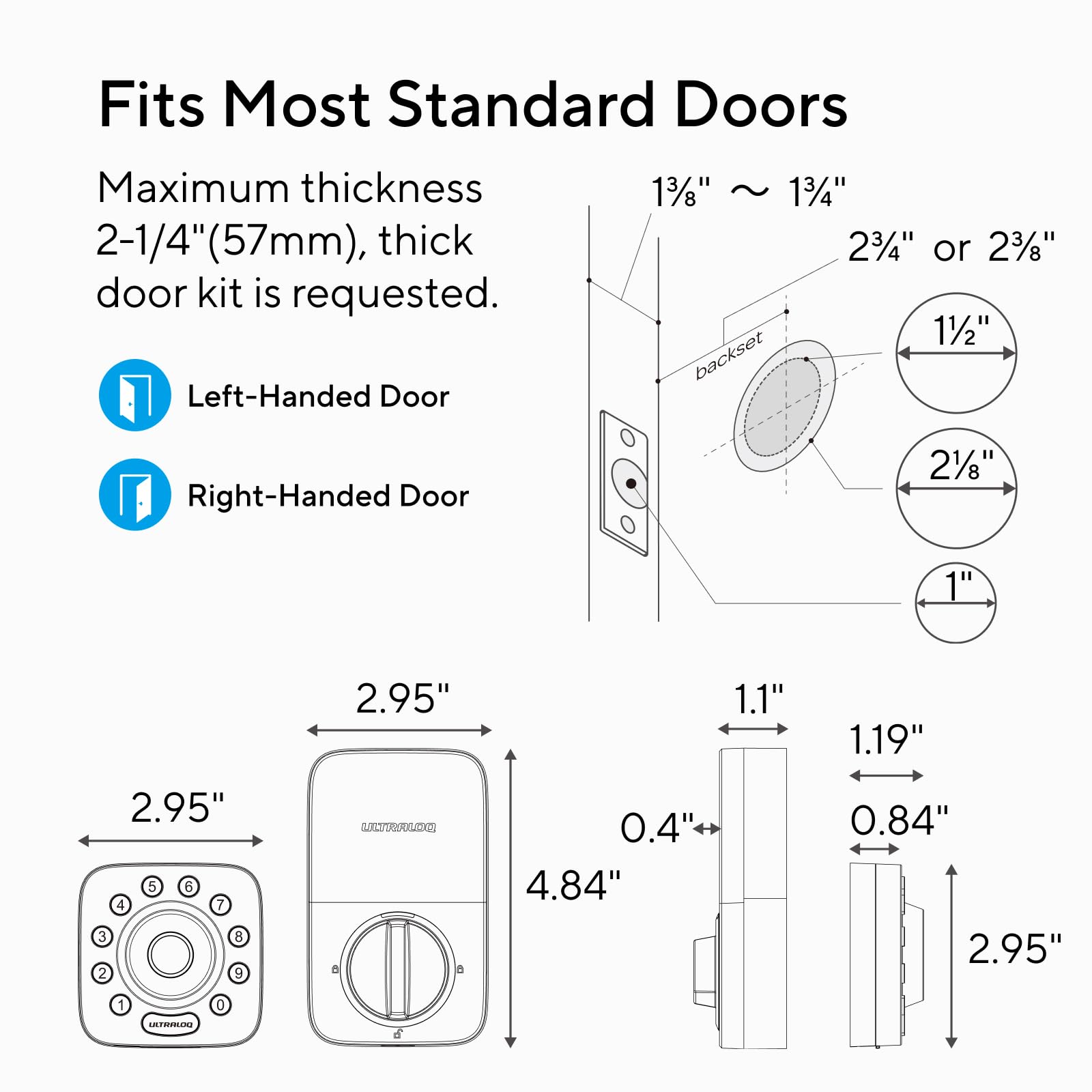 ULTRALOQ U-Bolt Pro Smart Lock, Keyless Entry Door Lock via Bluetooth, Smartphone, Fingerprint ID, Anti-peep Keypad, Auto Unlock, Smart Lock for Front Door, Smart Deadbolt Lock, IP65 Waterproof - View 6