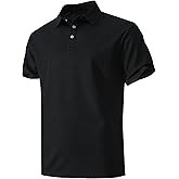 KAOKLRNI Men's Active Polo Shirt Quick Dry Performance Short Sleeve Tactical Golf Shirt