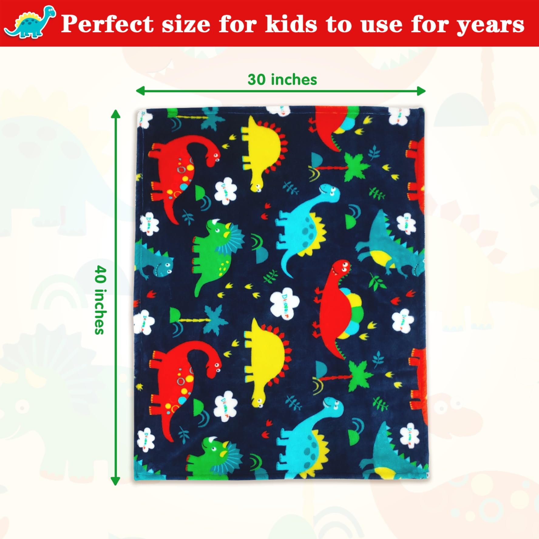 Lukeight Toddler Blanket for Boys and Girls, Plush and Thick Dinosaur Blanket Birthday Gifts for Toddler and Baby (Dinosaur, 30x40 Inches)