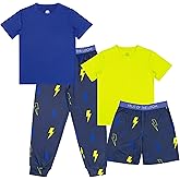 Fruit of the Loom boys Getaway Loose Fit 4-piece Pajama Set