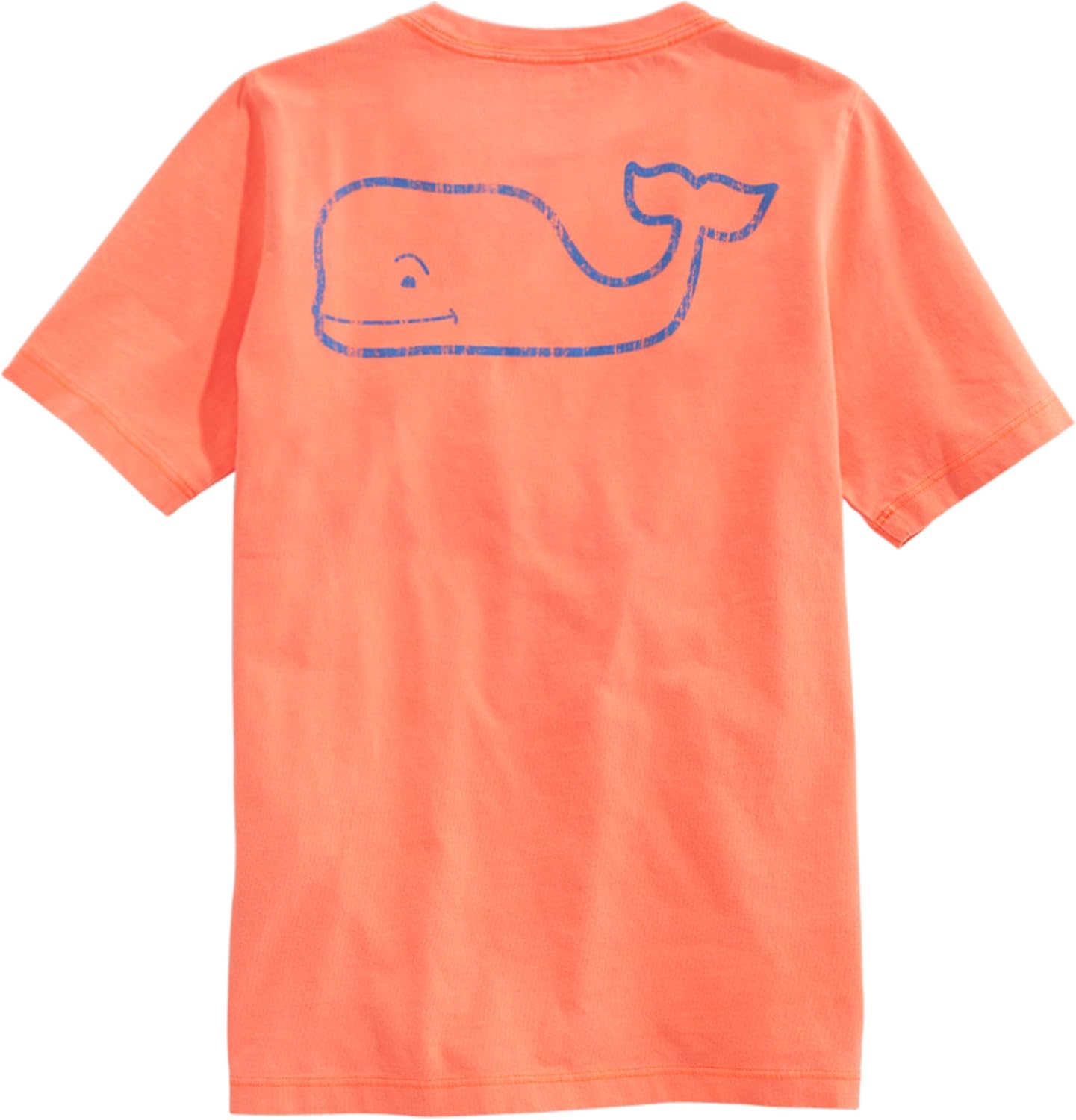 vineyard vines Boys' ShortSleeve Garment Dyed Neon Vintage Whale Pocket TShirt, Shocking