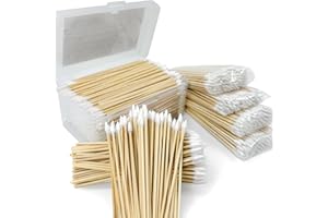 PINGMIC 500 PCS 6-Inch Precision Gun Cleaning Swabs with Storage Case - Lint-Free Bamboo-Handle Long Cotton Swabs for Gun Cleaning, Makeup & Electronics