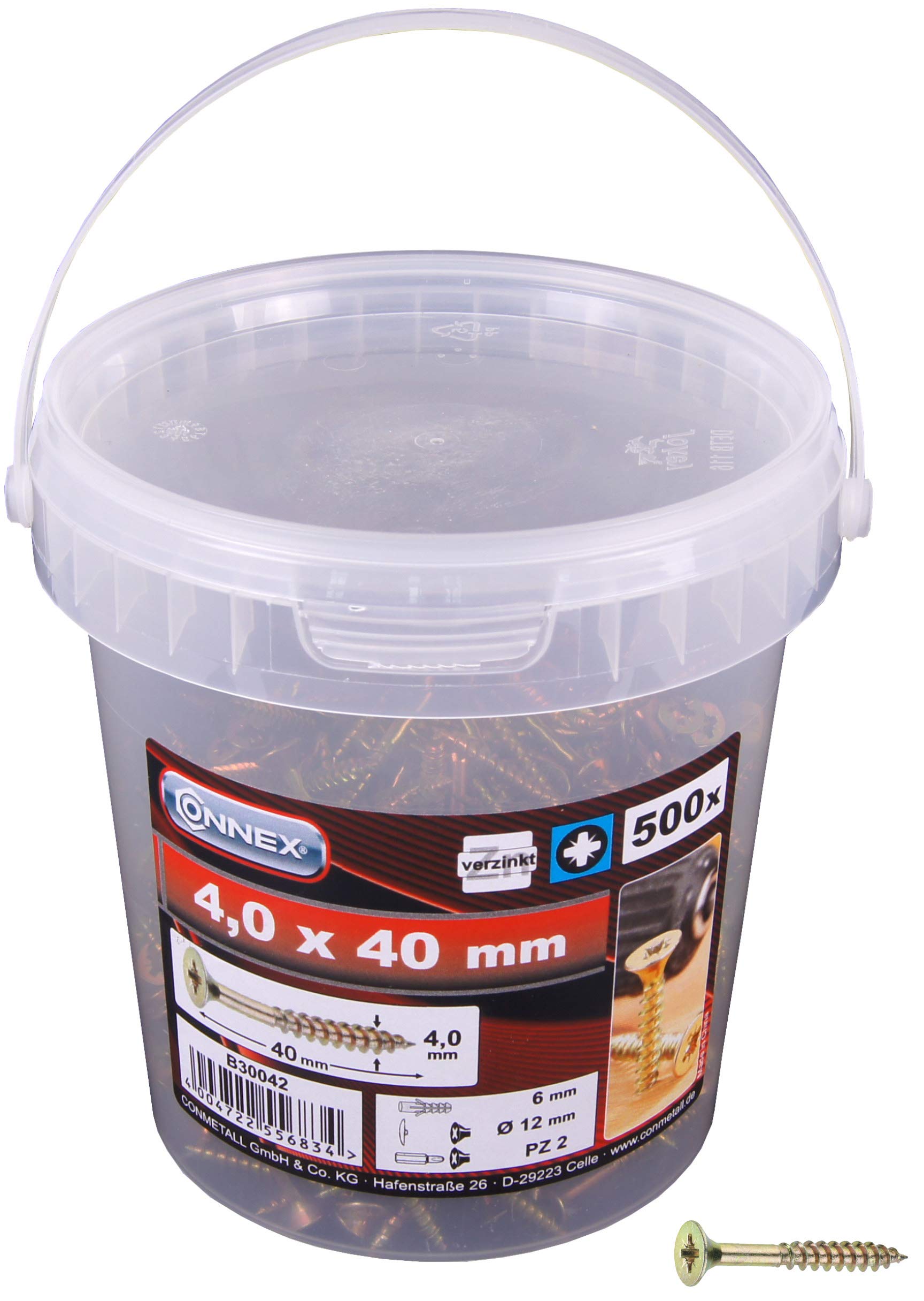 CONNEX B30042 4 x 40mm Uni-Screws in Bucket — image 1