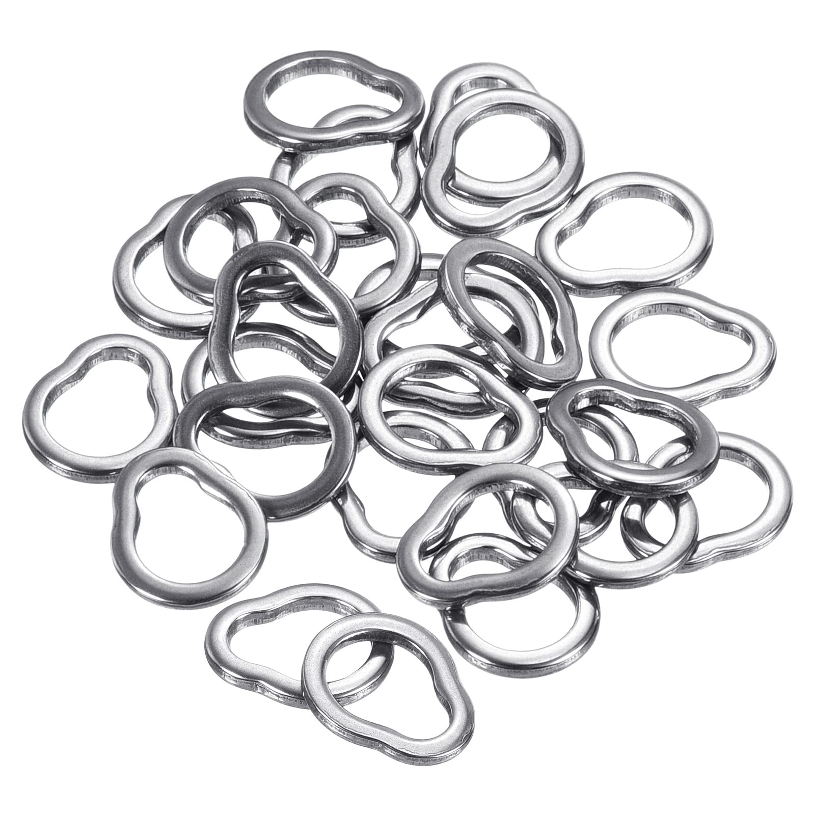 PATIKIL 0.8x7mm Fishing Split Rings, 50 Pack 304 Stainless Steel Solid Ring Lure Connector for Saltwater Freshwater