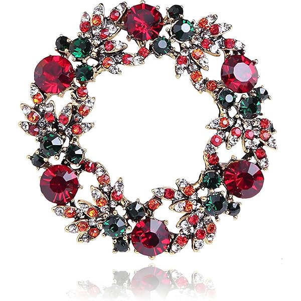 1928 Jewelry Red Christmas Present Brooch Pin - Crystal Gift Box Pin For Dresses, Coats, Hats - View #10