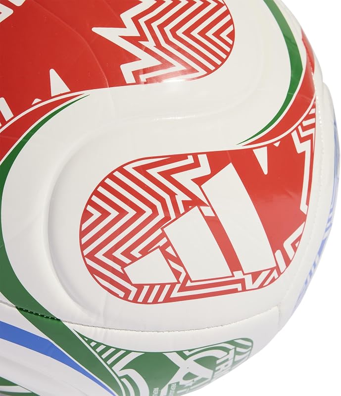 Unisex FIFA World Cup 26 Trionda Club Ball, White/Vivid red/Glory Blue/Green, 5