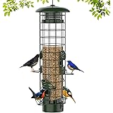Squirrel Proof Bird Feeder,Metal Mesh Bird Feeders for Outdoors Hanging,Gravity Protection Squirrel Proof Wild Bird Feeders w