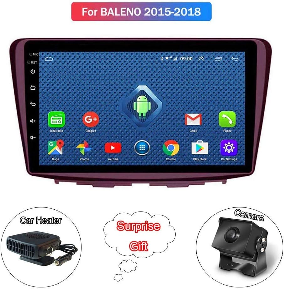 XMZWD 10.1 Inch Car GPS Navigation Android 8.0 2+32G Wifi And 4G 2.5D Full Touch Screen, For Suzuki Baleno 2015-2018 Supports Built- In Radio Video (Contain Camera/Car Heater)