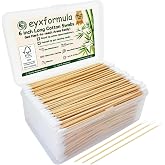 Eyxformula 6 Inch Long Cotton Swabs 500 Count, FSC Certified Bamboo Sticks | Wooden Sticks Alternative, Lint Free &amp; Sturdy Cotton Tipped Applicators for Gun Cleaning, Dog Ears Cleaning, Makeup, Crafts