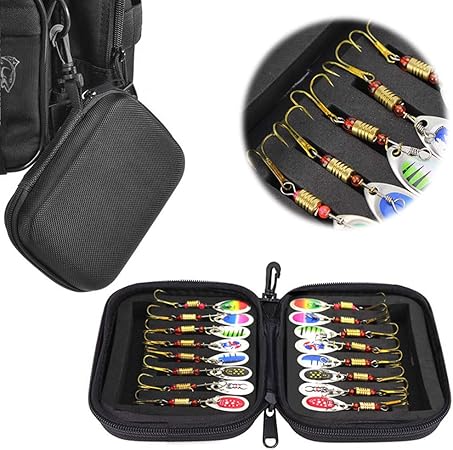 Amazon Achicoo 16個 釣りルアー タックルバッグ トラウト サーモン 釣り タックル スピナー ベイト スプーンセット 車 バイク 車 バイク