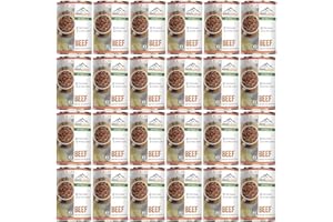 Mountain Essentials All Natural Canned Beef 14.5 oz – Fully Cooked, Ready to Eat, Gluten Free – Canned Meat for Pantry Staples, Daily Meals, Emergency Canned Food, Survival Use, and Camping – 5-Year Shelf Life – Made in USA – pack of 24