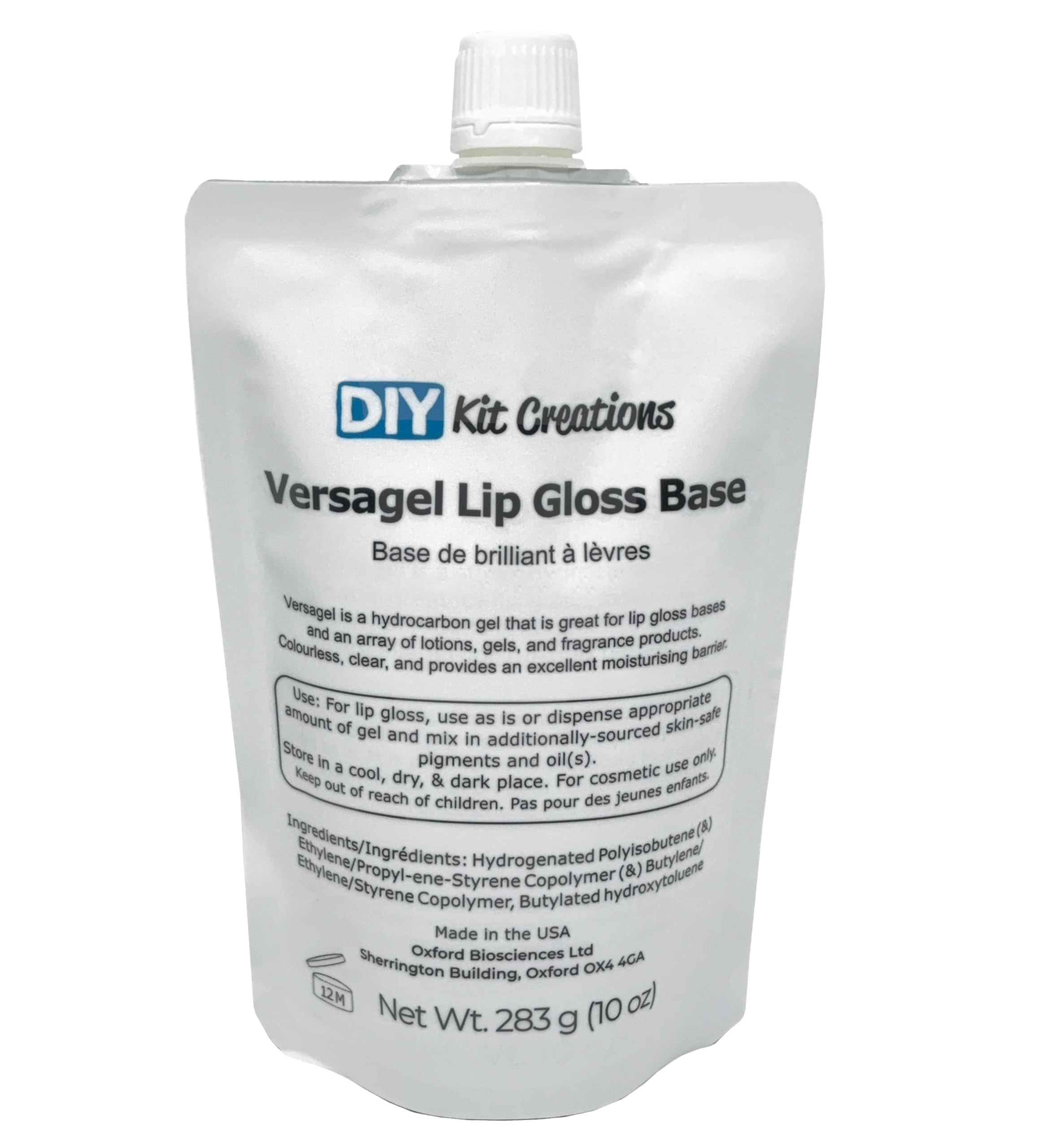 DIY Kit Creations Versagel ME 750 Lip Gloss Base 283g Pouch, Vegan, Gluten-free, Colourless Gel (10oz)