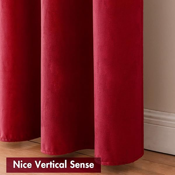 MIULEE CHRISTMAS RED VELVET CURTAINS THERMAL INSULATED BLACKOUT CURTAIN DRAPES FOR BEDROOM LIVING ROOM DARKENING 90 INCHES LONG CURTAINS PANELS ROD POCKET SET OF 2