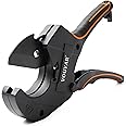 Vouyar Ratcheting PVC Pipe Cutter, Tube Cutter, Cuts Up to 2-1/2" OD (58mm), Heavy Duty Plumbing Cutting Tool for PVC, PEX, PPR Plastic Rubber Hoses