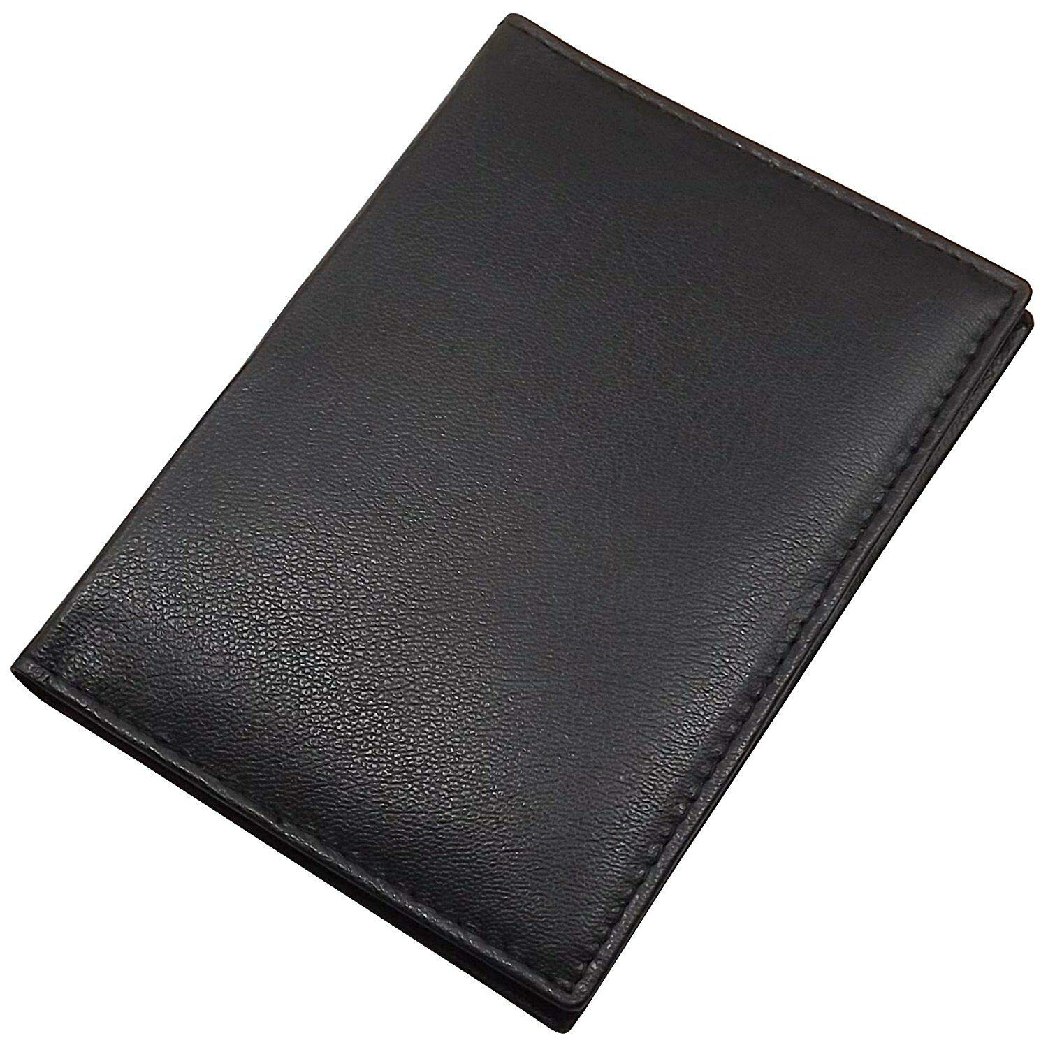 myledershop Leather ID and Credit Card Holder in Black