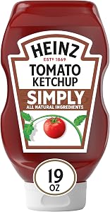 Heinz Simply Tomato Ketchup, 19 oz Bottle | America’s Favorite Ketchup®, No Artificial Sweeteners, No High Fructose Corn Syru