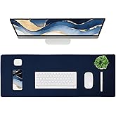 ALOANES Waterproof Mouse Pad with Durable Stitched Edge, Large Gaming Keyboard Pad, Non-Slip Rubber Base Mouse Mat, Desk pad for Gamer, Office & Home, Dark Blue Mousepad 27.6"x11.8"x0.12"