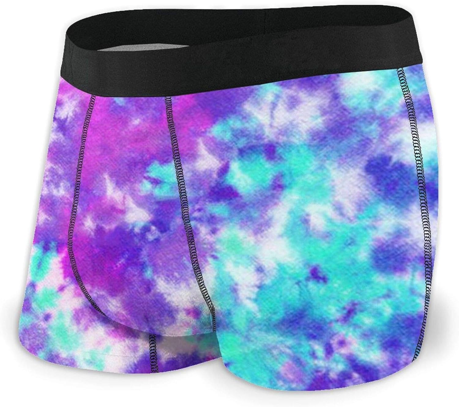 Tie Dye Pattern Men'S Soft Breathable Boxer Briefs Underwear Black at