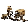 War World Gaming Jungle Warfare MDF Military Base Camp - 28mm Heroic Scale Pacific Rim Wargaming Terrain Model Military Diorama Wargame Scenery Encampment