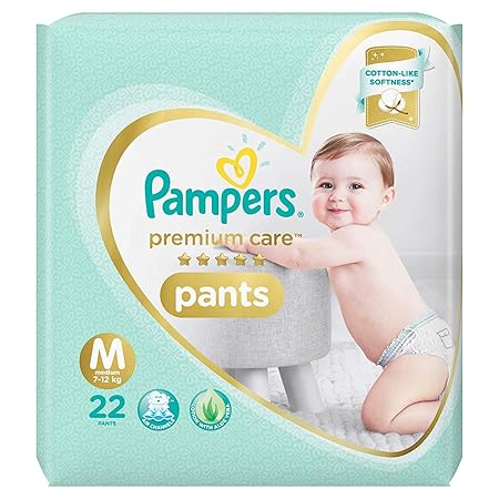 Pampers Premium Care Pants Diapers, Medium, 22 Count
