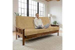 Matini Home Memory Foam Futon Mattress,Foldout Couch Futon Mattress - Full Size (Sesame) - Comfortable and Heavy Duty Sofa Bed, Thick Corded Cushion for All (Frame NOT Included)