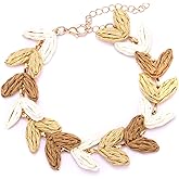 RUOFFETA Tropical Colorful Raffia Bracelet for Women, Gradient Beach Palm Leaf Anklet Boho Jewelry, Handmade Adjustable Link Bracelet