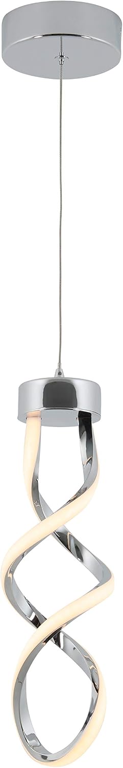 Artika Swirl 30-Watt 1 Light Chrome Modern Integrated LED Pendant Light Fixture For Dining Room Or Kitchen PDT-SWR - The Home Depot