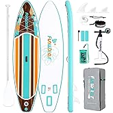 FunWater 11'/10'6" Inflatable Stand Up Paddle Board with Premium SUP Paddleboard Accessories, Wide Stable Anti-Slip EVA Deck,Paddle Boards for Adults & Youth of All Skill Levels