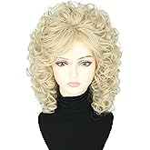 LeMarnia Women's Wigs 70s 80s Singer Wigs Short Curly Blonde Beehive Wigs for Women Halloween Costume Wigs