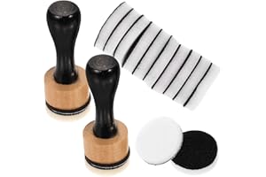 KALLORY Mini Round Ink Blending Tool Set with 14 Sponge Pads and 2 Handles for Distress Ink Card Making Art