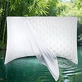 Cooling Side Sleeper Pillow Case, Curved Breathable Pillowcase for Hot sleeper, Silky Soft Cool Pillow Cover for Hair and Skin, 1 Pack Zippered Queen 20x30, White, Perfect ValentinesDay Gifts for Her