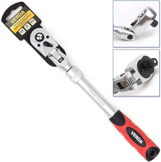 1 2 Oder 3 8 Zoll Ratsche PROFI Gelenk Teleskop Ratsche 3/8" Knarre 72 Zähne 285 - 378mm VERDA